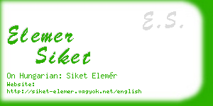 elemer siket business card
